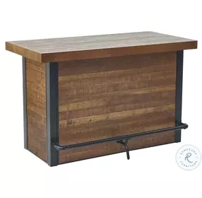 Tyler Rustic Chestnut And Black Bar Table Set