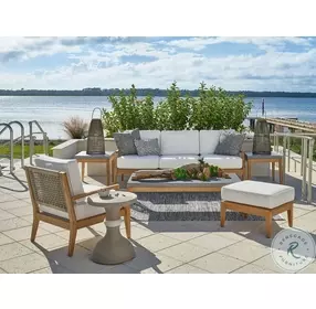 Coastal Living Chesapeake Canvas Natural Outdoor Sofa