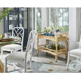 Golden Hour Natural Rattan Bar Cart