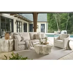 Azure White Concrete Free Form Cliffside Outdoor Accent Table