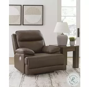 VonRyan Tobacco Power Recliner with Adjustable Headrest