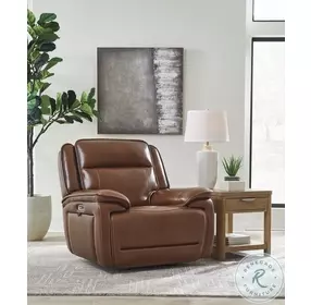 Healy Pier Chocolate Power Recliner with Adjustable Headrest