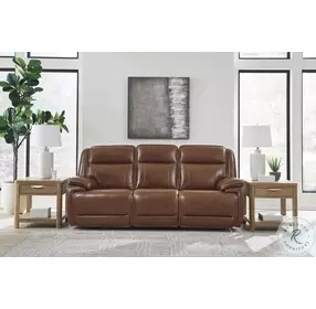 Healy Pier Chocolate Power Reclining Sofa with Adjustable Headrest