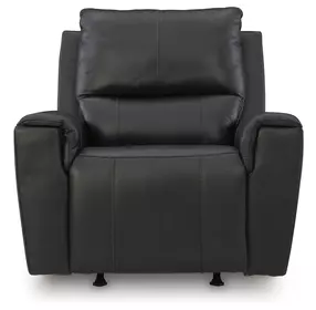 Danemere Black Leather Rocker Recliner