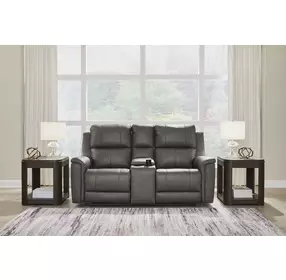 Beryton Anchor Leather 75" Zero Gravity Power Reclining Loveseat with USB Charging