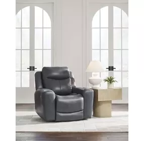 Momentum Moves Admiral Leather Power Recliner with USB Charging