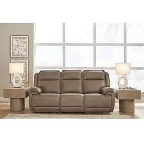 Malcesine Sahara Leather 89" Zero Gravity Power Reclining Sofa with USB Charging