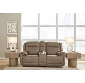 Malcesine Sahara Leather 80" Zero Gravity Power Reclining Loveseat with USB Charging