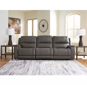 5Z Pendley Anchor Leather 3 Piece Modular Power Reclining Sectional with USB Charging and Heat Massage
