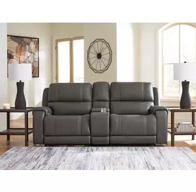 5Z Pendley Anchor Leather 3 Piece Modular Power Reclining Sectional with USB Charging and Console