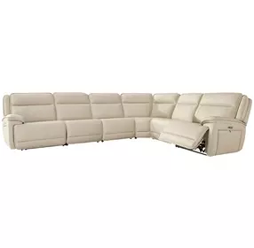 Double Deal Almond 6 Piece Reclining Sectional