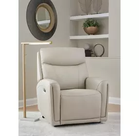 Bosara Bone Leather Auto Glide Power Recliner with Power Headrest and USB Charging