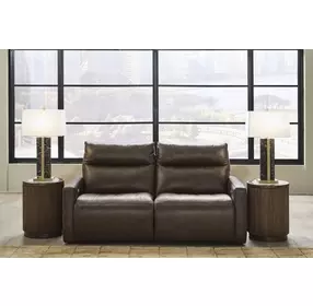 ModZ Chocolate Leather 2 Piece Modular Power Reclining Sectional with Power Headrest and USB Charging