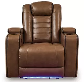Mestrino Amber Leather Power Recliner with Power Headrest and USB Charging