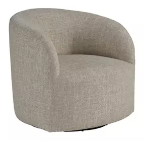 Exhale Beige Upholstered Swivel Accent Chair