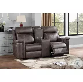 Quade Mocha Power Reclining 74" Console Loveseat Power Footrest