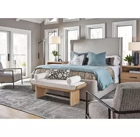 Voyage Ivory Upholstered Sischo Bed Bench