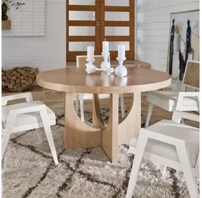 Voyage Tech Oak Round Callon Dining Room Set