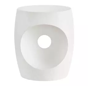 Voyage Abaco White Round Canyo Accent Table