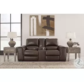 Alessandro Walnut 84" Power Reclining Console Loveseat
