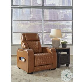 Boyington Caramel Power Recliner with Adjustable Headrest