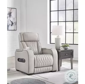 Boyington Gray Leather Power Recliner