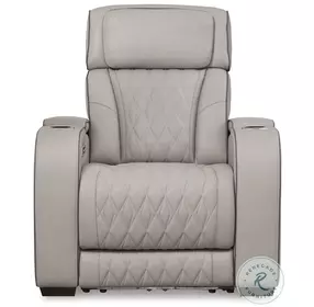 Boyington Gray Leather Power Recliner