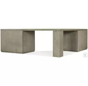 Linville Falls Soft Smoked Gray Corner Desk with Two Open Desk Cabinets