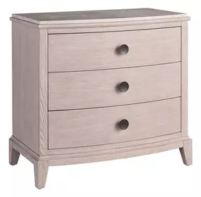 Waverly Rolling Fog 3 Drawer Marble Top Nightstand with USB Charging