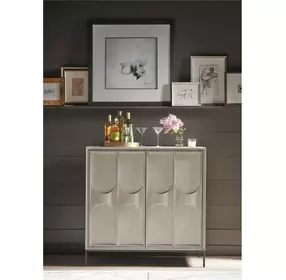 Waverly Rolling Fog and Black 2 Door Bar Cabinet