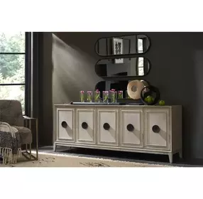 Waverly Rolling Fog 4 Door Entertainment Credenza