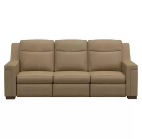 Mixon Brown Leather Dual Power Reclining Living Room Set with USB Charging