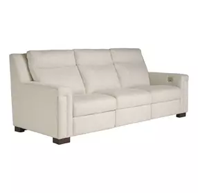 Flexwell Beige Performance Fabric 93" Dual Power Reclining Mixon Sofa with USB Charging