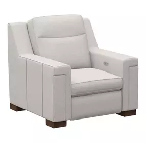 Mixon White Dual Power Recliner with USB Charging