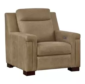 Mixon Brown Leather Dual Power Recliner with USB Charging