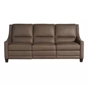 Flexwell Brown Leather Dual Power Reclining Kelce Living Room Set with USB Charging