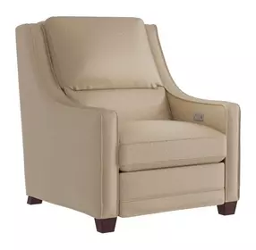 Serene Beige Leather Dual Power Recliner with USB Charging