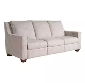 Flexwell Beige Performance Fabric 90" Dual Power Reclining Tucker Sofa with USB Charging
