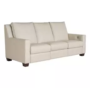 Flexwell White Leather 90" Dual Power Reclining Tucker Sofa with USB Charging