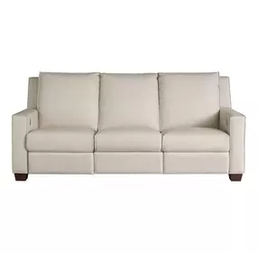 Flexwell White Leather Dual Power Reclining Tucker Living Room Set with USB Charging
