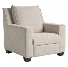 Flexwell Beige Performance Fabric Power Recliner with USB Charging