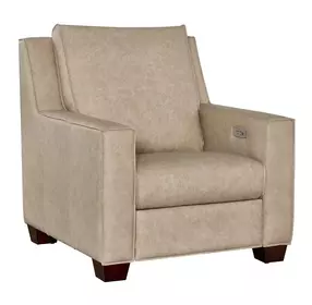 Tucker Brown Leather Power Recliner with USB Charging