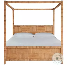 Wentworth Natural Rattan King Poster Bed
