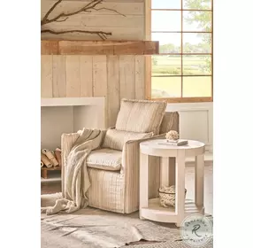 Weekender White Sand Hermosa Round End Table