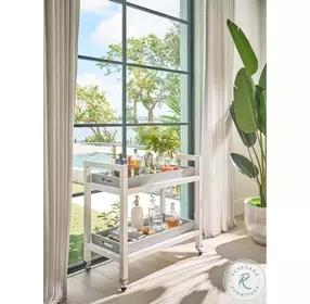 Weekender White Sand and Blue Seagrass Jupiter Bar Cart