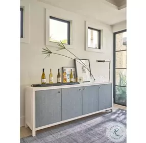 Weekender White Sand and Blue Seagrass Captiva Credenza