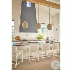 Windward White Rattan Counter Height Chair