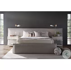 Lux Medina Pebble King Upholstered Wall Platform Bed