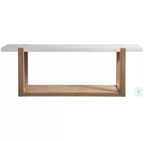 Ellis Natural Oak And White Quartz Console Table