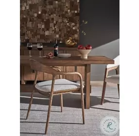 Echo Medina Pebble And Medium Brown Oak Dining Arm Chair